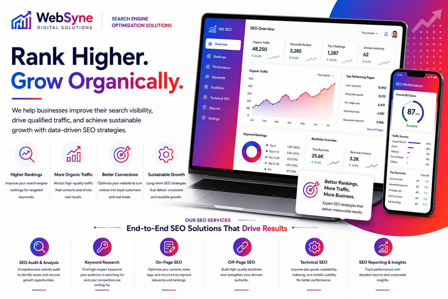 WebSyne Digital Solutions SEO Results Showcase